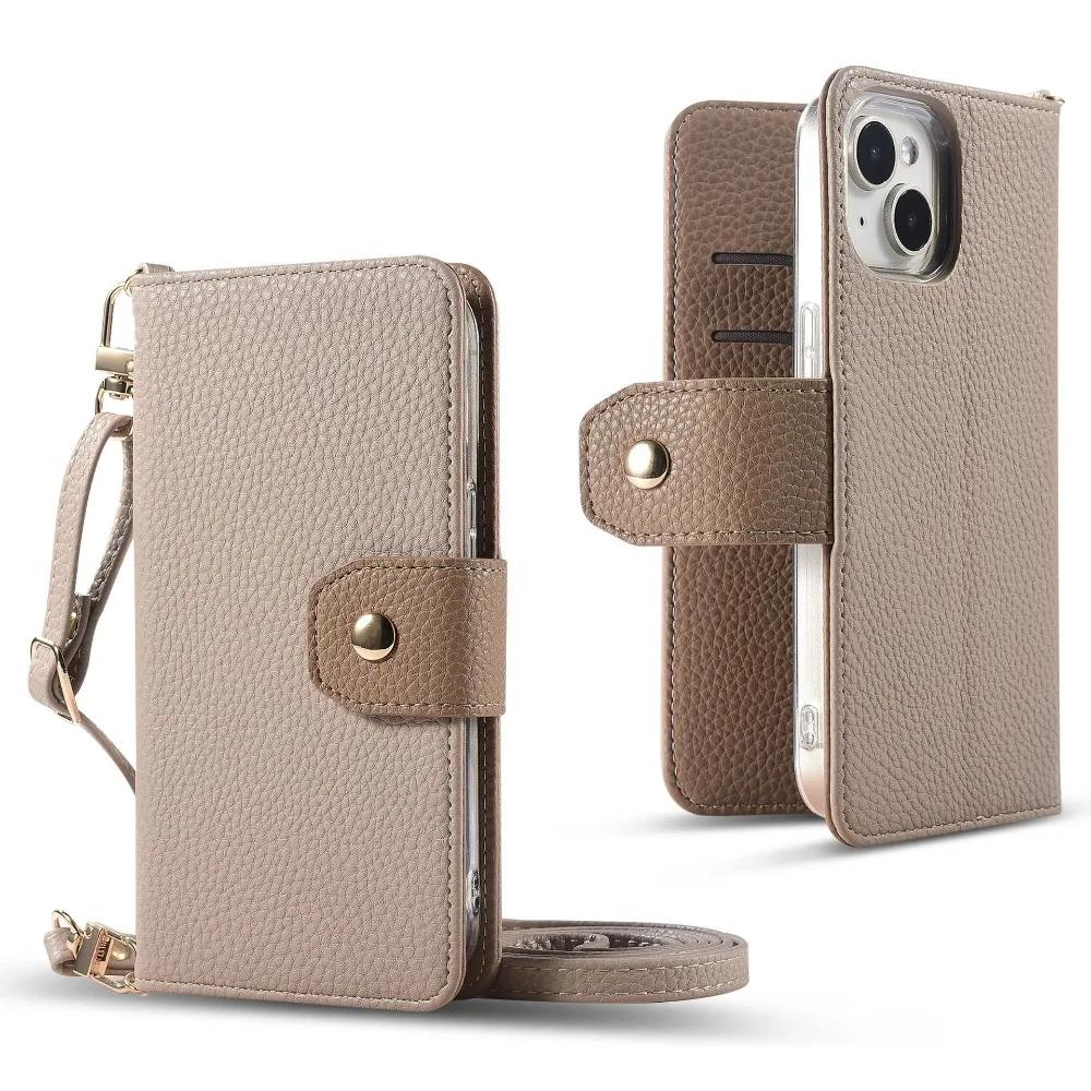 

Wallet Pattern Card Slot Holder Crosbody Phone Case For iPhone 16E 16 Pro Max 15 14 Plus 13 12 MIni 11 7 8 SE 2020 2026 iPhone SE (2022) абрикосовий