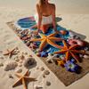 Ocean Starfish Shells Beach Towel, Super Soft Microfiber, Gift for Her/Him, Birthday, for Pool, Beach, Travel, Home Decor Fan gifts