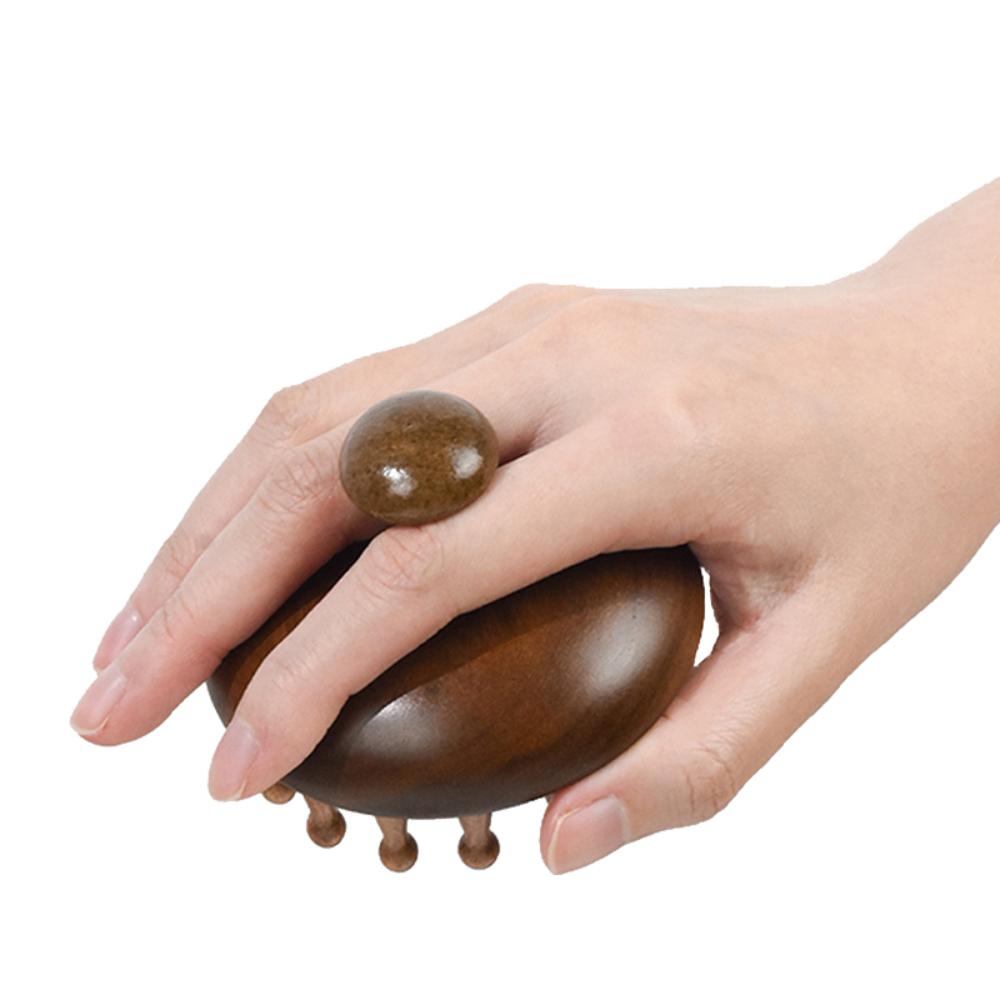 75X75X60mm Wooden Mushroom Shape Disc Massage Comb Head Massage Comb Wide Tooth Dry and Wet Hair Shampoo Brush Scalp Care Brush