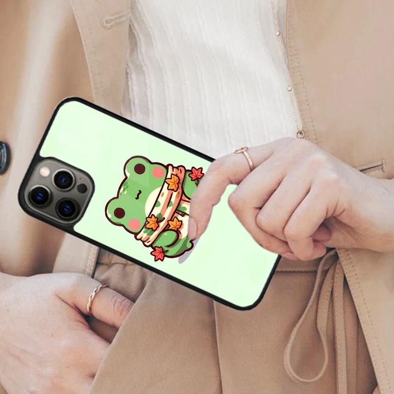 Kawaii Frog Funda Magnetic Phone Case For APPLE iPhone 17 Air 16 14 13 12 Pro Max 15 Plus Wireless Charge With MagSafe Cover