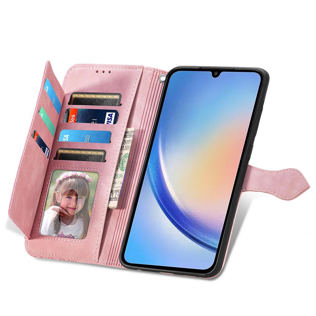 Lanyard Zipper Wallet Card Bag Leather Case For Samsung Galaxy S23 Ultra S22 S21 S23FE A54 A14 A34 A24 A23 A34 Crossbody Cover