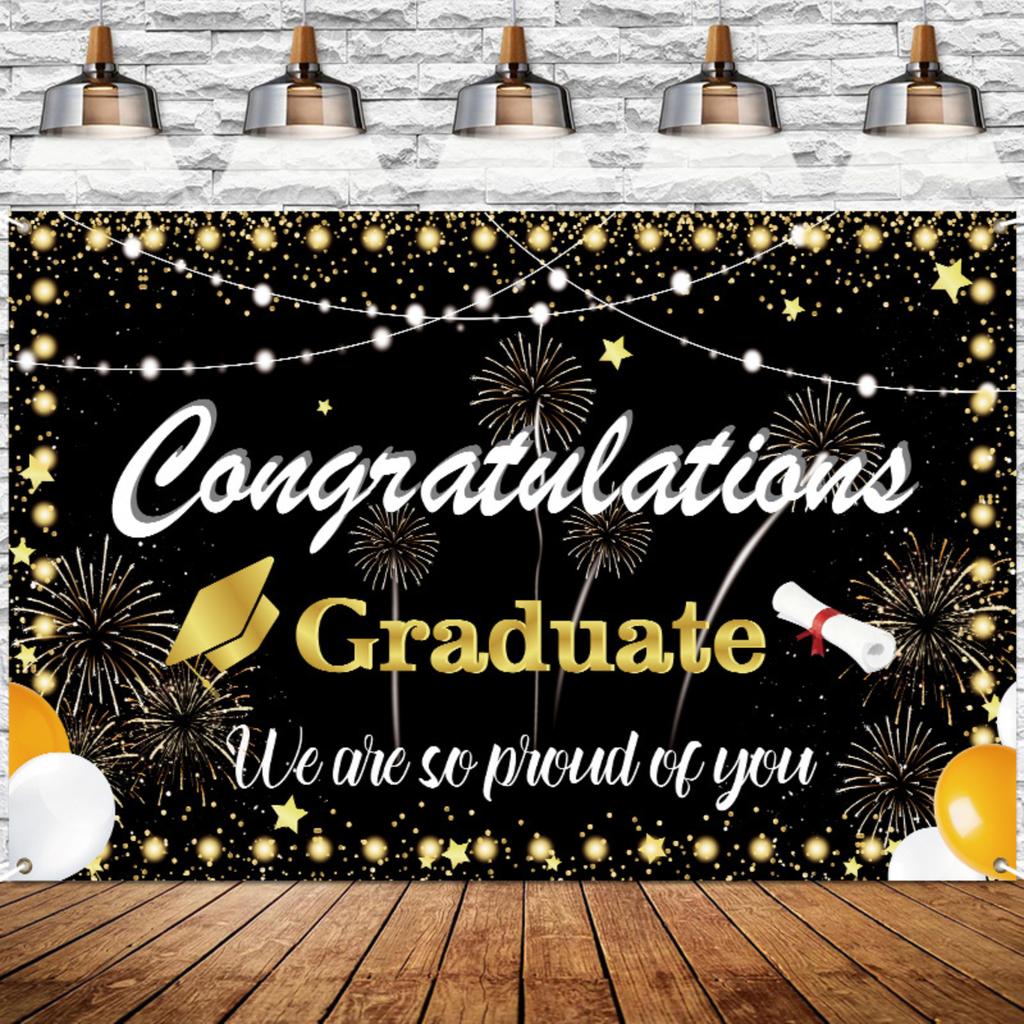 Graduation Party Background Cloth Hanging Flag Decoration Background Photo Flag