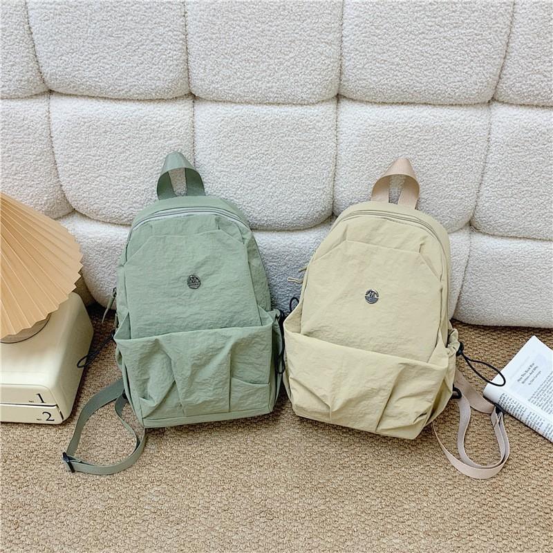 New Pure Color Light Small Backpack Women Simple Large-capacity Chest Bag Casual Travel Commuting All-matching Portable