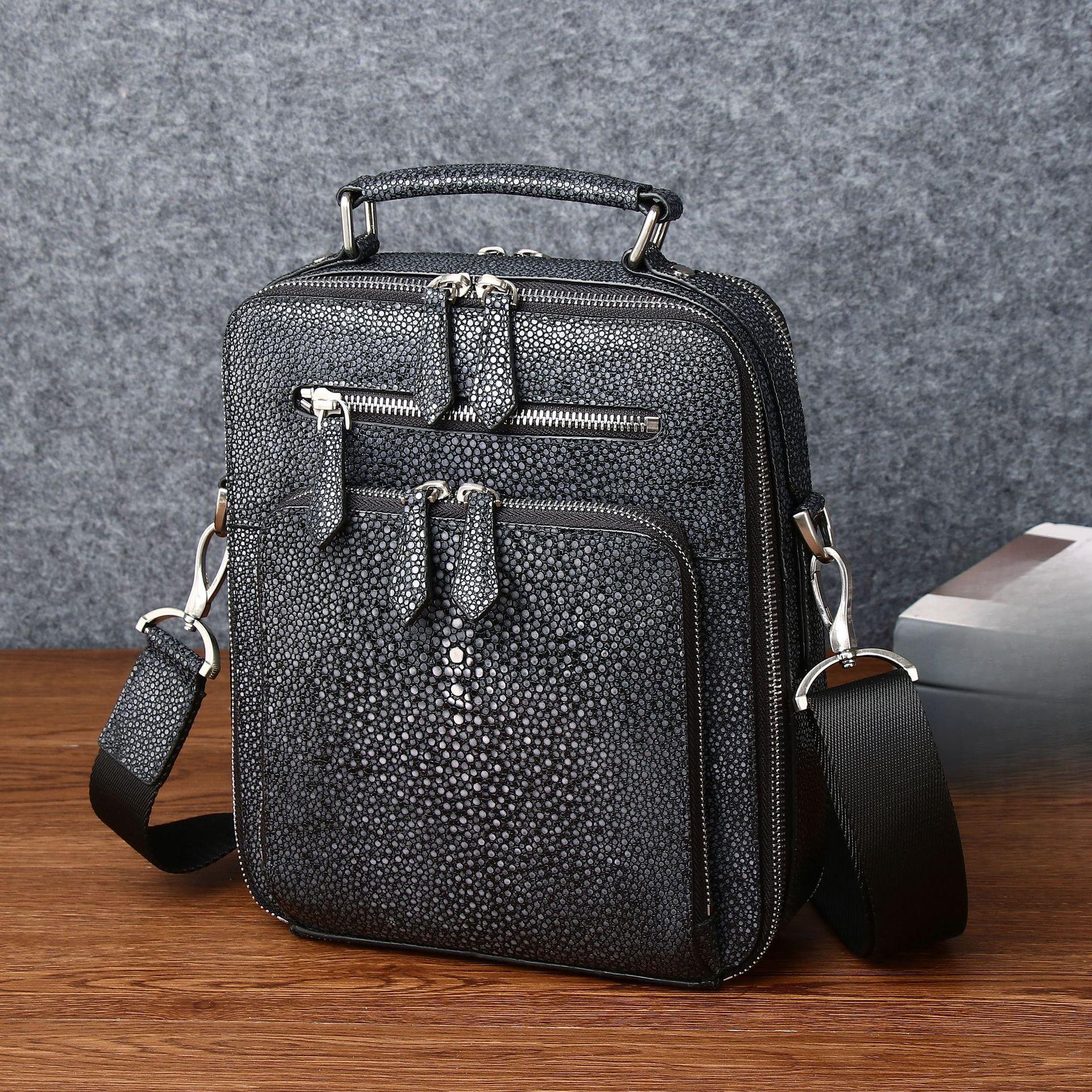 

Глянцевая сумка через плечо для мужчин с жемчужным узором рыбы, Классическая мужская сумка, Ручная сумка, Деловая сумка-портфель, Сумка-набор чёрный