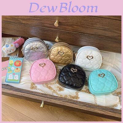 Spring Embroidered Heart Kids Shoulder Bag With Chain For Girls And Boys