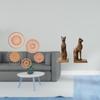 Rattan Woven Wall Art And Cat Statues Decorative Figurines for Tea Room Hallway Bedroom Porch Cafe
