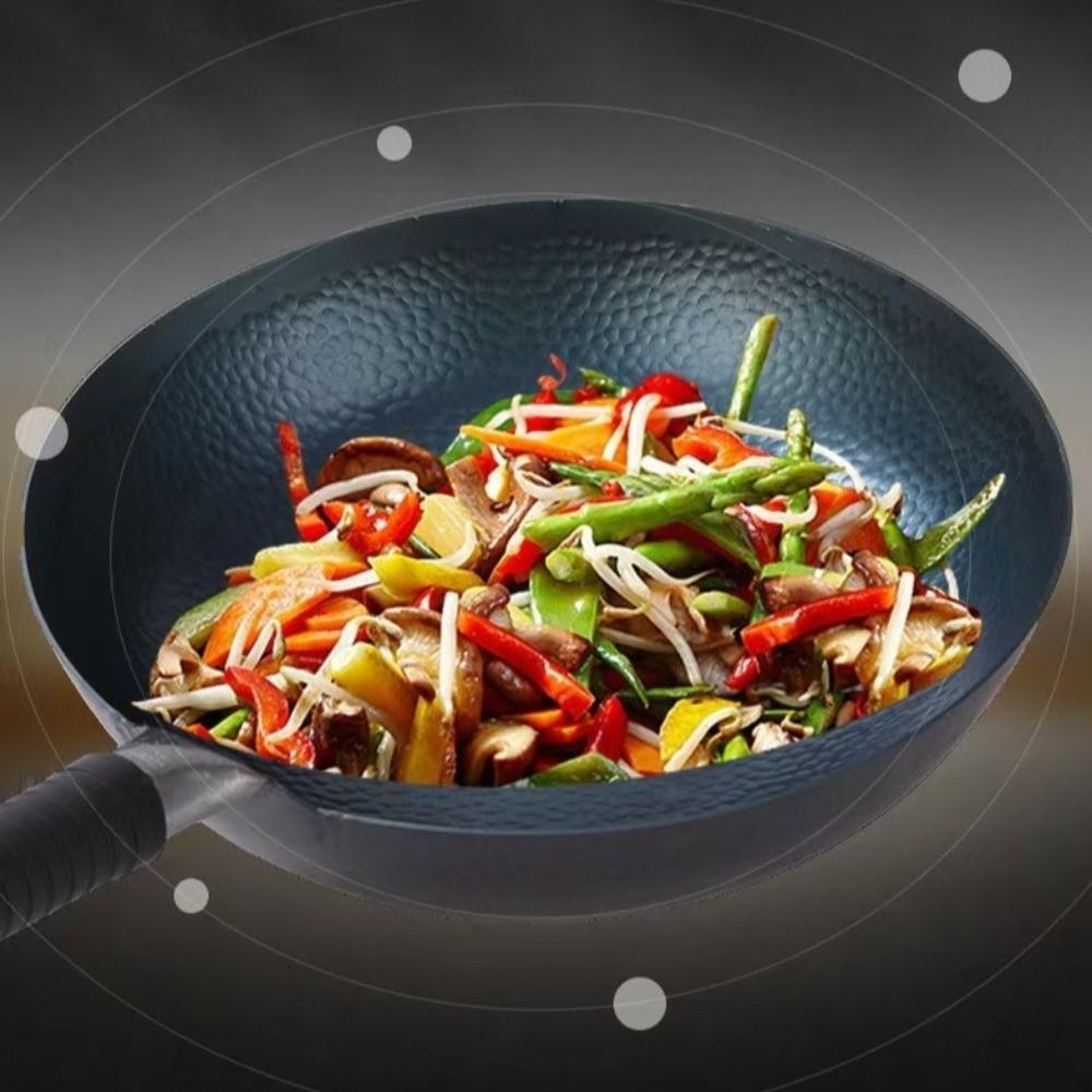32/34/36cm Chinese Wok Hand-forged Cookware Cooking Pot Kitchen Tools  Gas Induction Cooker