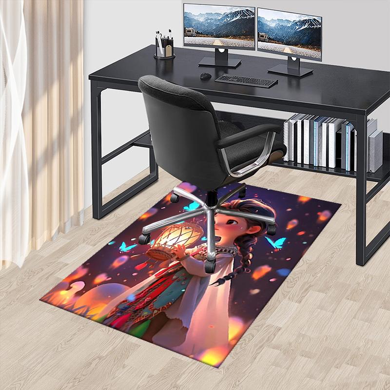 1pc Anime Cartoon Design Chair Mat Festival Gift, Suitable for Office and Home Decorations 60cm by 90cm