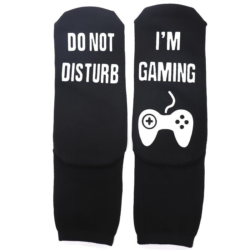 Men's Novelty Rubber Non-Slip Bottom Game Alphabet Graphics Breathable Comfortable Mid-Layer Crew Socks Daily Wear 18th Birthday Boys Gift