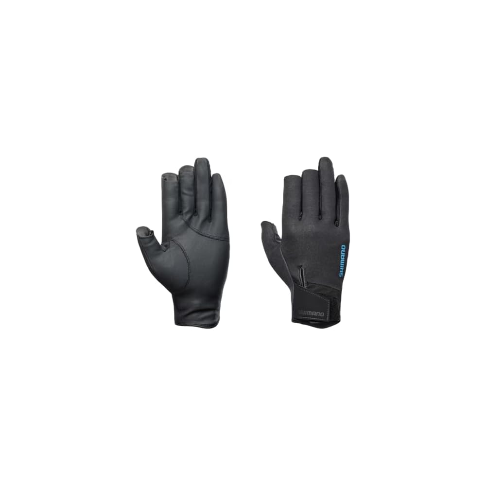 Shimano Titanium Alpha Gloves Semi-Long 3-Finger Black Size L