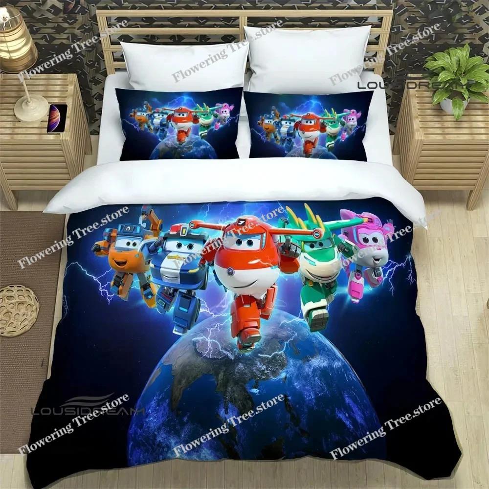 Cute Cartoon Super Wings Bedding Sets Exquisite Supplies Set Duvet Cover Bed Comforter Set Bedding Set Luxury Birthday Gift
