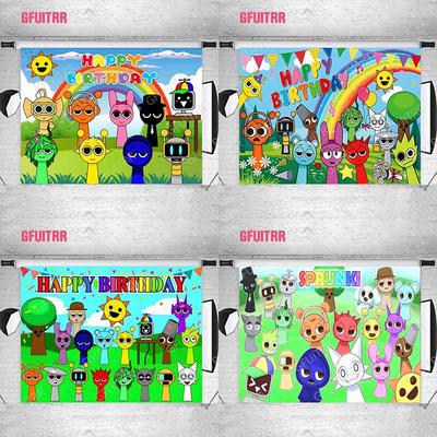 The Sprunki Backdrop Cover Kids Happy Birthday Party Wall Banner Decoration Baby Shower Photography Background Photo Props