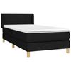 3130243 vidaXL Divan Bed with Mattress Black 90x200 Cm Fabric