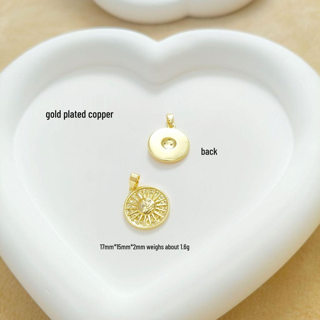 European & American Gold-Plated Moon Star Copper Pendant Necklace for Women