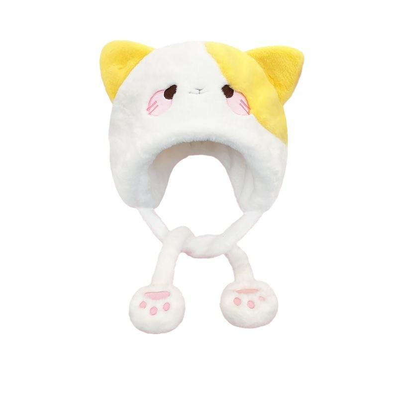 New Winter Cat Plush Big Head Circumference Lei Feng Hat Women's Thermal Bag Head Ear Protection Hat Warm Cute and Versatile