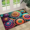 Bohemian Mandala Area Rug - Non-Slip Washable Polyester Mat for Living Room , Bedroom & Entryway , Vibrant Multicolor