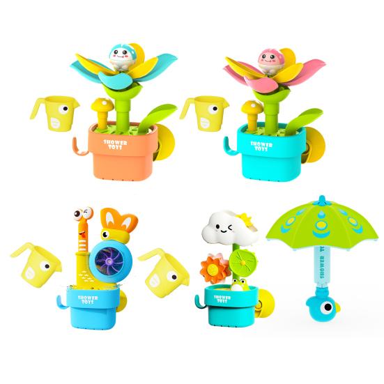 Retractable Bath Toy with Water Spray & Spinning Wheels Child Shower Play Set