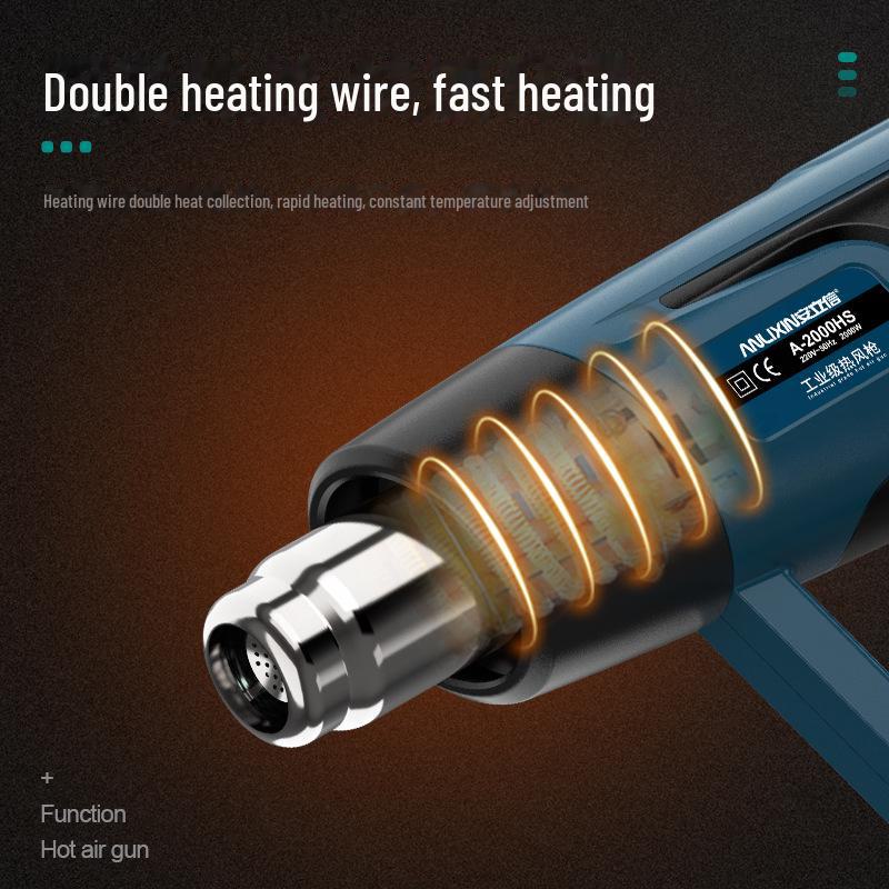 Anlixin Digital Hot Air Gun - High Power Heat Shrink Film Drying and Baking Tool