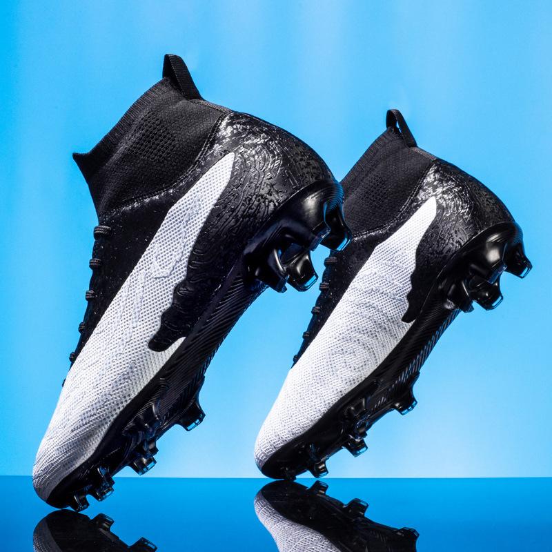 Foreign Trade Football Shoes Boys High-top AG Long Nails Artificial Grass Competition Training Shoes TF Broken Nails One Piece 2025