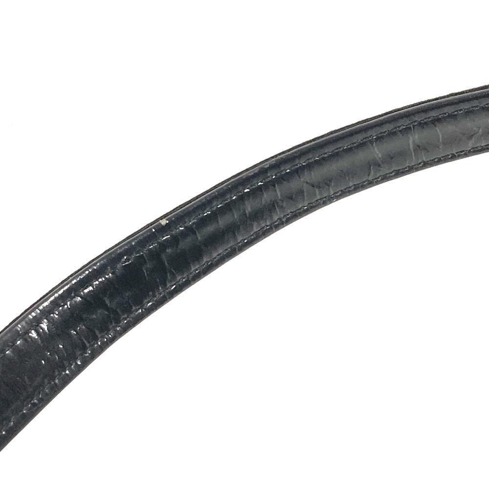 CHANEL vintage CC logo flap bag Shoulder Bag cotton / Patent Leather Black