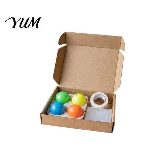 Luminous Decompression Toys Glow Sticky Ball Set, LED Light Up Toy for Kids Night Play, Soft Holiday Stocking Stuffers Girls Safe Throwing Catch Game,