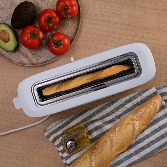 Cecotec Toaster Toast&taste 9000 Double White In Plastic with 2 Extra-wide Short Slots. White Design (long Slit