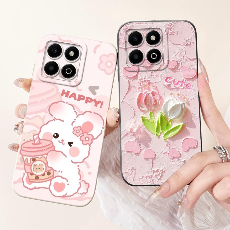 Colorful Flower Case For Honor X6b Coque Silicone Soft Cover For Huawei Honor X 6b 6a X6A Phone Cases Covers Bumper