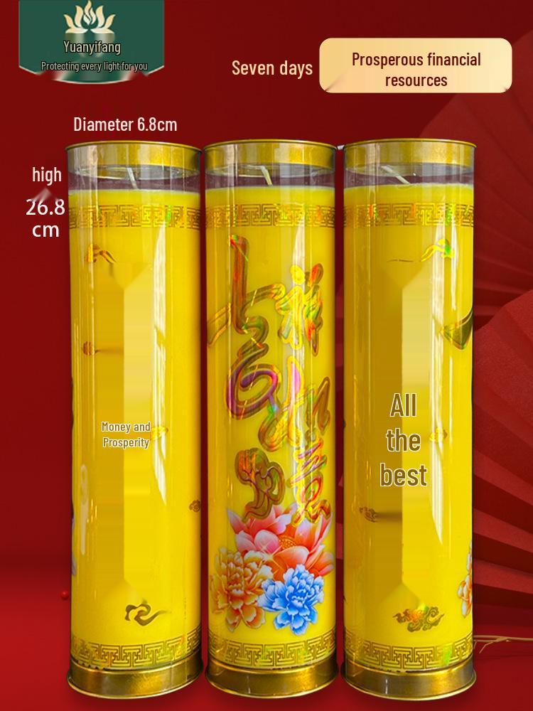 Festive Red Smokeless Candles for New Year, Buddha Offerings & God of Wealth Home Decor.