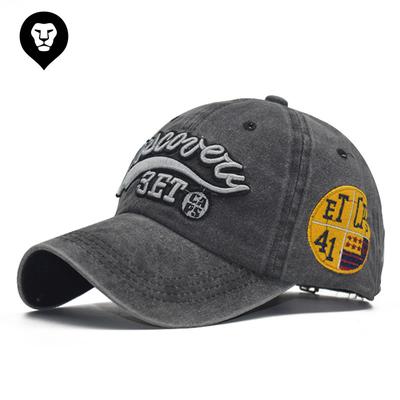 New Pure Cotton Old Washed 3ET Embroidered Baseball Cap Outdoor Korean Version Sun Hat Summer Men's Cap