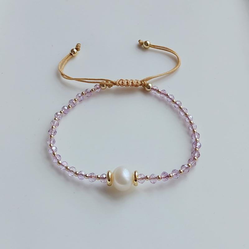 Faceted  Beaded Bracelet For Women  Natural Pearl Bracelets Jewelry Pulseras Femme Y2K Accessories