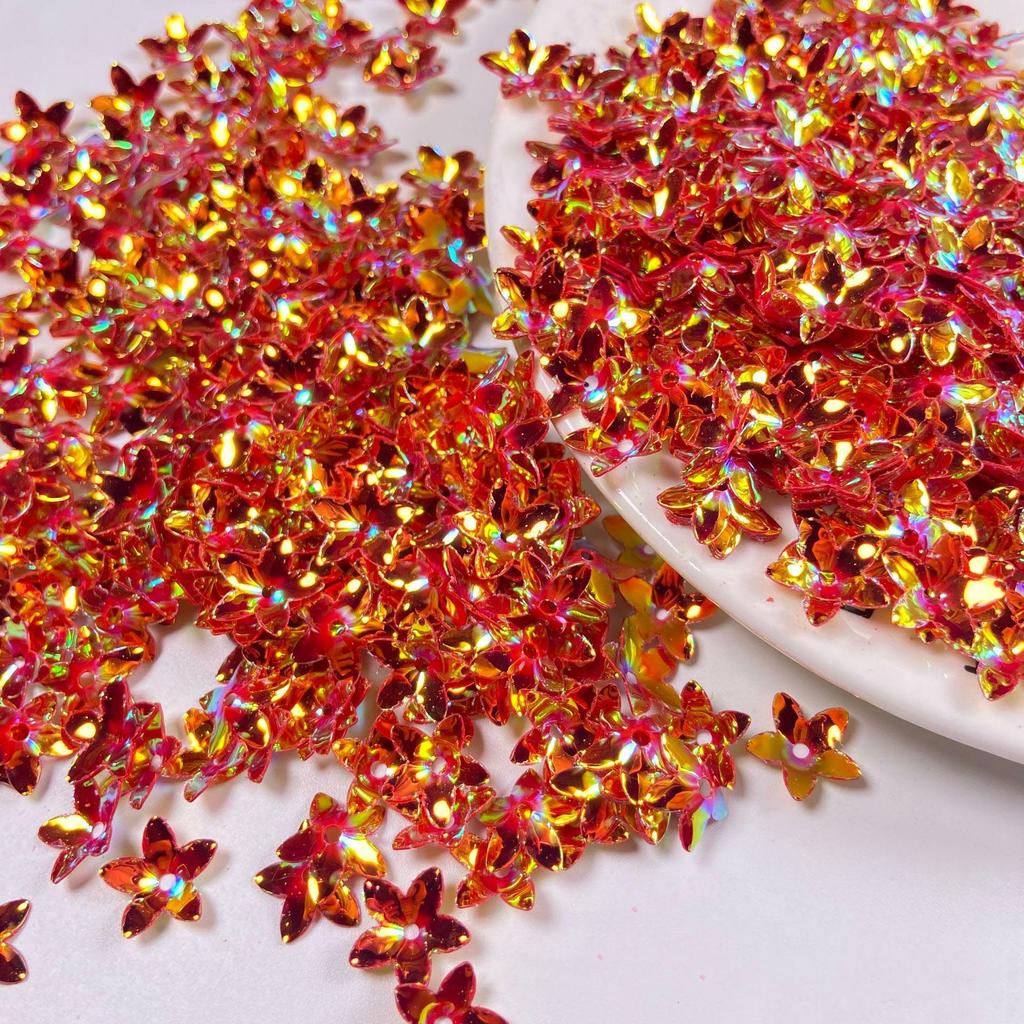 12mm Lily Flower Concave Pvc Sequins Diy Costume Dress Decorative Holographic Loose Beads 3D Floral Shoes Bag Sewing Film Sequin