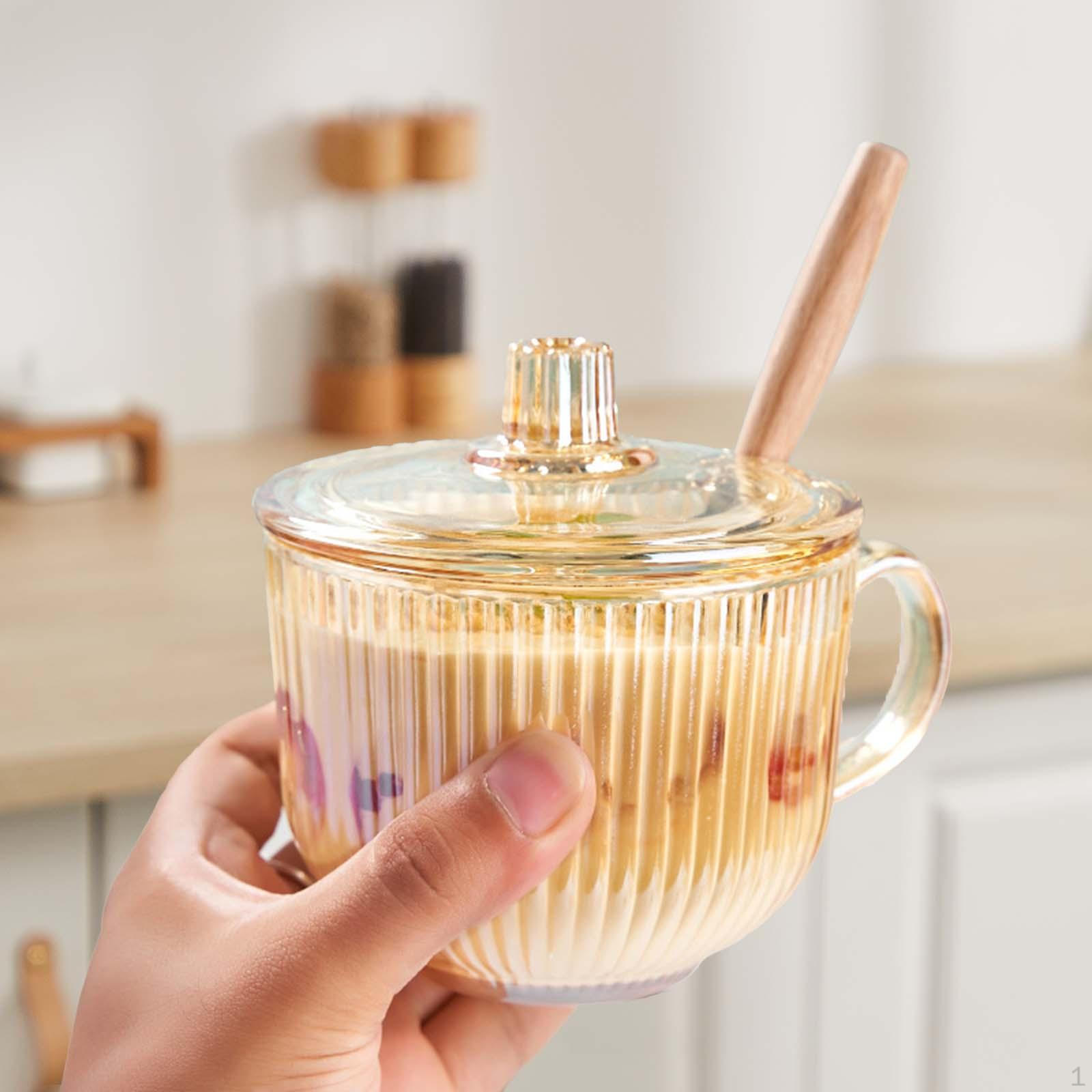 

Кофейная чашка, кружка для питьевой воды с крышкой для завтрака, вечеринки, отеля, кухни, дома янтарь