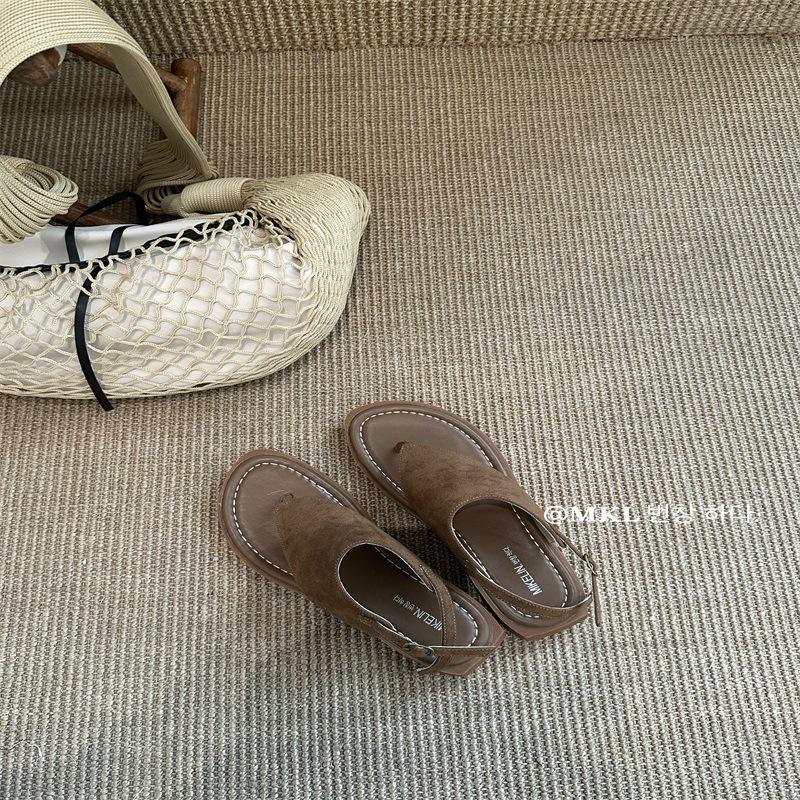 Fashion Beige Heeled Sandals Clear Shoes Slip-on Loafers Summer Women's Flip Flops Platform Soft Black Pearl Outside Elastic Band Girls