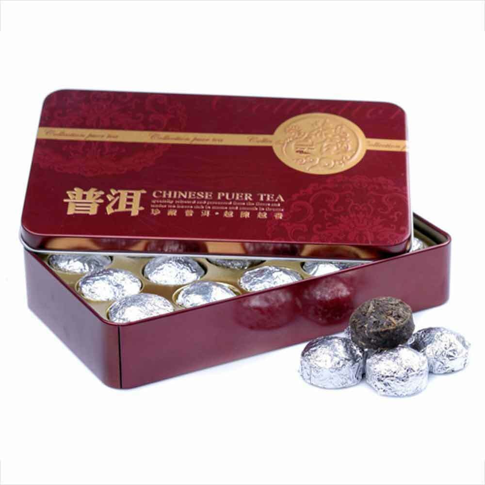 High Quality Mini Shen Puerh Silver Tin Foil Packing Tuocha Top Raw Puer Tea 75g