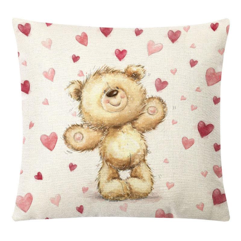 Valentine's Day Linen Pillow Case Couple Confession Supplies Office Home Cushion