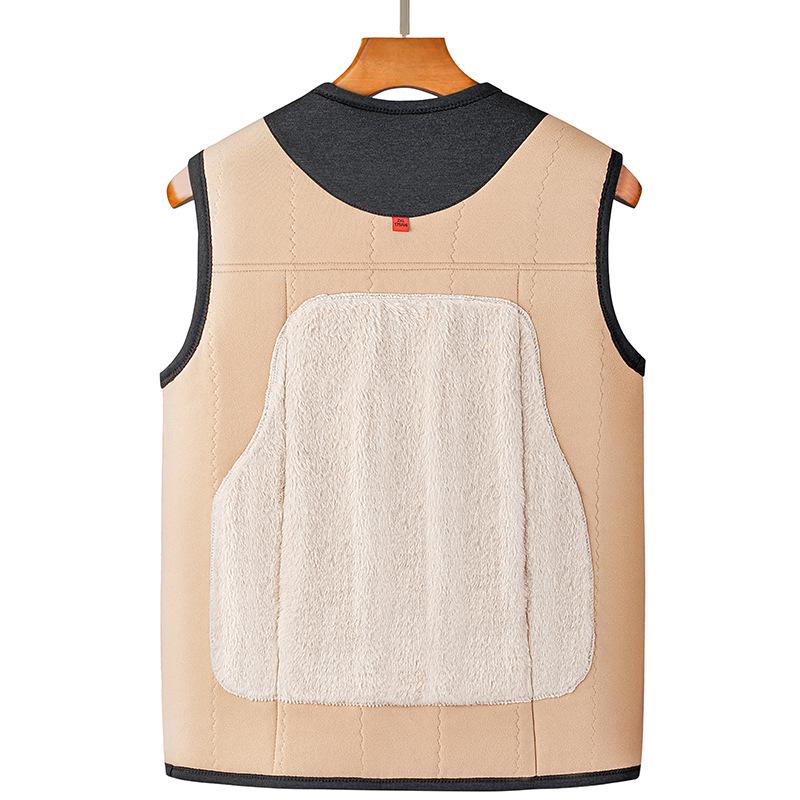 Winter Men's Thickened Cotton Vest: Mid-Aged & Elderly Wear