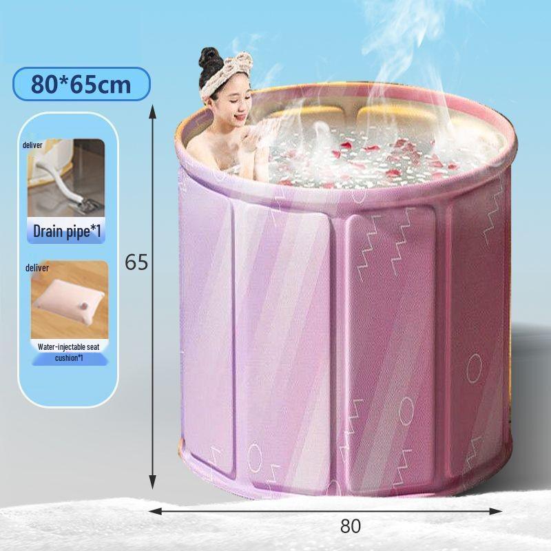 Collapsible Full-Body Bathtub for Adults and Children, Ideal for Bathing, Soaking, and Swimming.