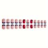 24pcs Short Square Press-on Nails, Red with Glittery Stars, Removable Stick-on Fake Nail Set, Sparkling Festive Manicure, Easy Application Gifts