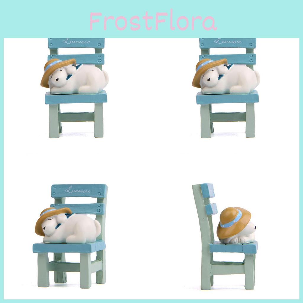 Resin Ornament Dog Lies On The Stool For Garden Decoration And Gift Exchanges