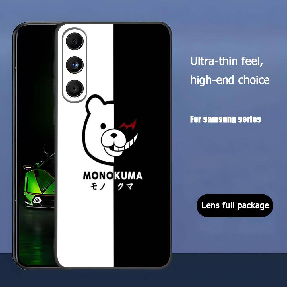 Kumamon Danganronpa Monokuma Luxury Black Phone Case For Samsung Galaxy S23 S24 S25 Ultra S22 Plus S21