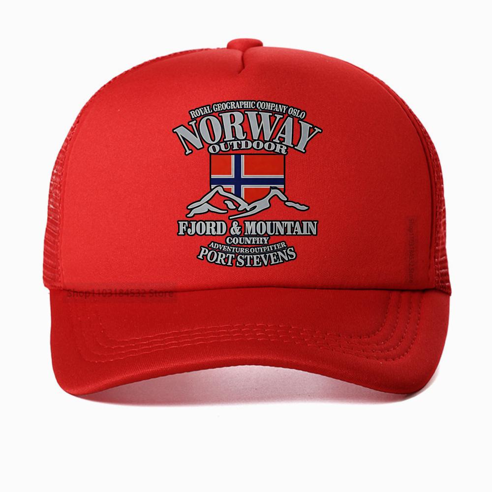 Summer Norway Flag Fjord Mountain mesh baseball cap Crazy Hip Hop Unisexs Breathable adjustable hat fashion casual snapback hats Adjustable