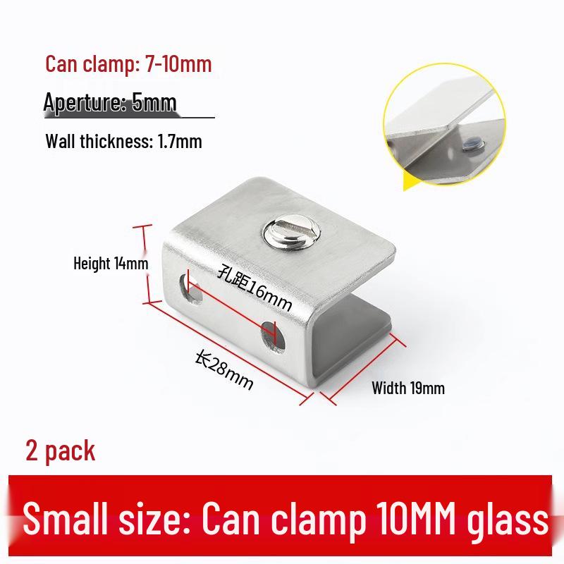 Nerezová skleněná svorka pro police a skříně