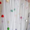 Romantic Tulle Table Runner Handmade Colorful Table Cover Pom-Poms Tablecloth  Party Decor