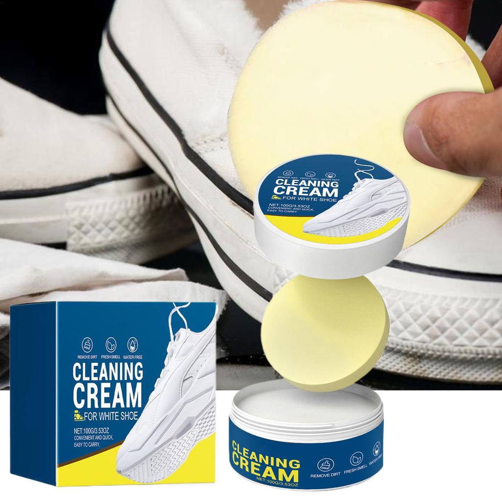 100g Sneaker Cleaner White Shoes Multifunctional Shoe Cleaning Cream Quick Stain Restoration Kit Repair Polish Leather Canvas