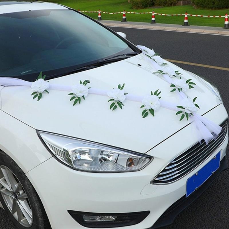 Realistisches Seidenblumen-Arrangement Für Hochzeitsauto-Dekoration Brautparty Und Feierliche Zeremonie
