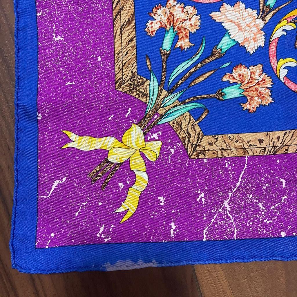 Used HERMS Pierres dOrient Et dOccident (Stones of the East and West) Carre 90 Silk Scarf