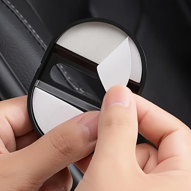 4PCS Universal Car Door Lock Protection Plates, Carbon Fiber Shock Absorbing Noise Reduction Rubber Pads, Auto Plastic Accessori
