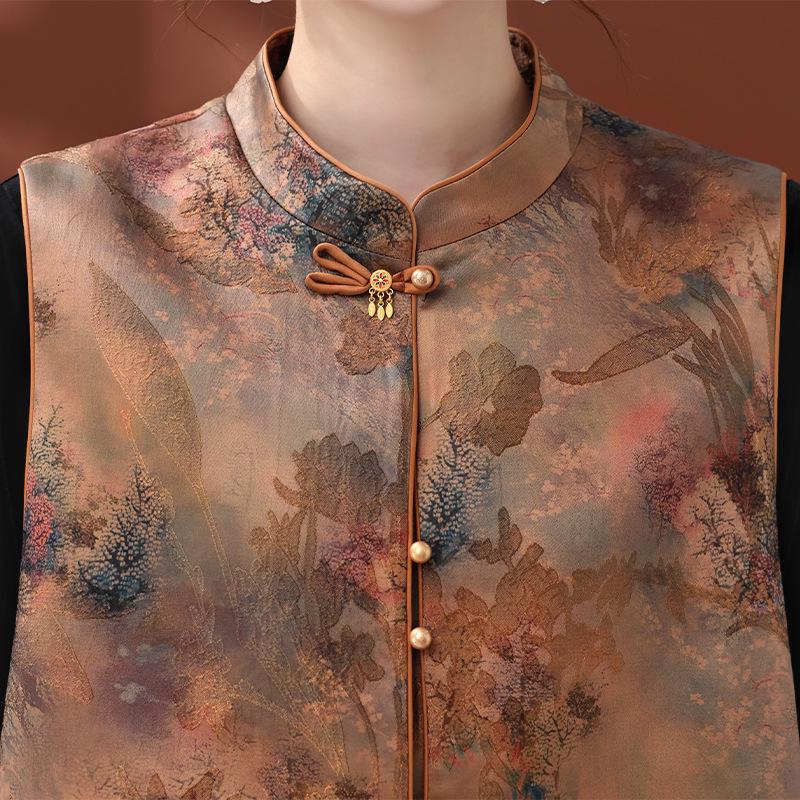 Frühlings- & Herbstweste-Set für Frauen mittleren und höheren Alters - Ärmellose Jacke im neuen chinesischen Stil