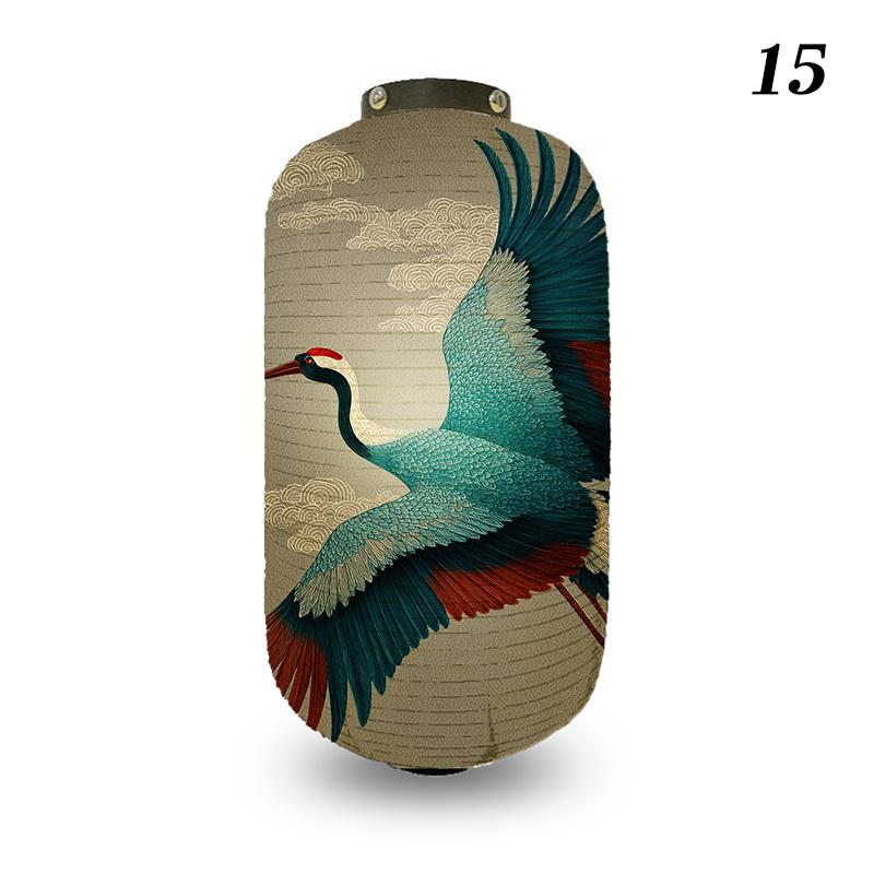 Japanese Style Lantern Ukiyo-e Style Flying-crane Printed Outdoor Bar Bistro Lantern Sushi Restaurant Hanging Lantern Decoration
