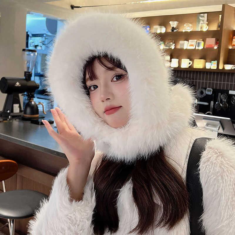 Pattern Plush Checkered Hat Women Winter Ear Protection Outdoor Warmth Gift Cap